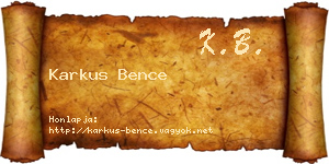 Karkus Bence névjegykártya